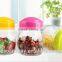 Soaraway round glass container with lid and screwed top,small glass bottles