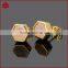 Fashion hexagon agate drusy druzy stone earring studs set in bezel