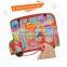 top selling kids red bus shape animal design games board metal beads educational toys magnetic building game