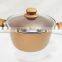 new coffee gold color aluminum cookware set non stick coating forged imitation looks