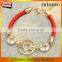 18K Plated Roman Numerals Red Rope Bracelet Jewelry Good Luck