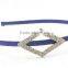 fashionable square shape alloy crystal fabric wrap headband