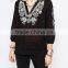 European stylish OEM embroidery New fashion woman blouse