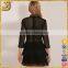 Wholesale Black Premium Lace Panel Tiered Mini Dress For women