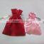 pink drawstring satin candy bag with logo