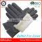 Helilai Customized Rabbit Fur Lined Black Color Man Leather Glove