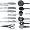 Set of 14 PCS New design cooking knife set with Hollow handle Stainless Steel with Wooden block KH1307