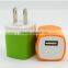 5V 2100 MA Wholesale colorful US standard super fast portable usb travel charger for smartphone