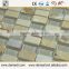 Higt quality hand-painted strip crystal glass mix marble mosaic tile for bar wall