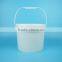 Plastic Handle White Pail, 6 Liter Plastic Bucket, Unbreakable Plastic Pail with Lid