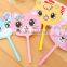 DIY creative stationery kids personalized Novelty Fans Design cartoon cute Cat Face Printing Ball Point Pen Names Ball Pens