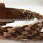 cord braid skinny leather belt for women garment