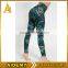 High quality Custom made shiny fabric sublimation printed womens sports fitness leggings