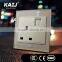 Wall mounted British standard 3 pin wall socket with network outlet