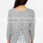 2016 New Spring Back Slit Lace Patchwork Long Sleeve Women Shirt Knitwear HDY-141M012