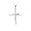 14K Solid Gold Jesus Cross Bright Charm Necklace