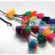 Hot selling colorful pom pom ball cotton tassel cord for decoration