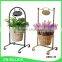 Welcome iron frame pretty hand woven wicker plant basket