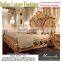 Momoda super fancy luxuious antique solid wood Italian Baroque elegant European style french full set matched golden furniture