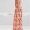 ladies clothes oem Palm print design Square neck Cut-out detailing maxi dresses long Beach Dress