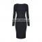 guangzhou china women clothing manufacturer long sleeve bandage dress bodycon 2016