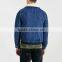 man fleece jacket with fleece collar black denim winter jacket for men