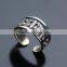 Personalized Cool Punk Jewelry Adjustbale Sterling Silver Flower Ring for Man