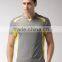 Men Grey Solid Mandarin Collar T-Shirt Custom Grey Yellow Solid Waist Length Sport Tees 100% Polyester Keeps Fresh Material