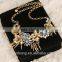 Golden flower rivets luxury exaggerated short necklace restoring ancient ways