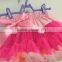 MOQ 1PCS children's boutique clothing ,satin waist ,with tulle skirts