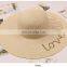 Butterfly Straw Hat Blue Flower Large Eaves Hat Sunscreen Sunshade Hat