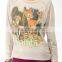 CHEFON Women's distressed raglan pullover CH0023