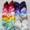 New design fabric big size 18cm bowknot Metal Hair Clips rhinestone stick fabric bowknot with alligator Clips for kids