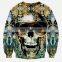 China factory skull sublimation crewneck sweatshirts custom 2016