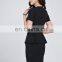 Short Sleeved Fashion Black Office Uniform Suit Design For Women