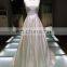 China custom made Sleeveless long train A line ladies gown evening wedding dress