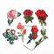 high quality custom iron on embroidery patch flowers