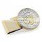 round engrave logo metal coin money clip