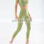 New design tie knot women gym yoga sport workout clothing sets wear
