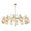 Modern glass Globe gold plated metal Chandelier Pendant Light