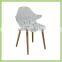 Comfortable Plastic Chair With Wood Legs Dining Chair Leisure Chair Cheap