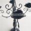 Wholesale  4 arms wrought iron candle holder European wedding black metal candle holder