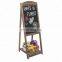 Rustic Wood A-Frame Easel Chalkboard Erasable Memo Board  with Shelf