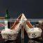 C71579A newest design white crystal and pearl wedding shoes