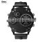 OULM 3741 Mens Unique Quartz Brand Wrist Watch Japan Movement Big Dial Leather Strap Compass Quartz Watches