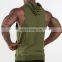 Custom Loose plus size hooded training running jumper quick-drying men sports sleeveless hoodies