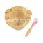 Eco-friendly Wood Bamboo Baby Bowl Plate Custom Stay Put Suction Baby Feeding Bowl With Suction Base