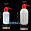 Custom logo 250ml 500ml 1000ml plastic Red Head Curved Mouth Cleaning Washing Bottle, laboratory supplies