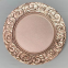 13inches Vintage Elegant Dinner Under Plate Shiny Retro Flower Edge Plastic Rose Gold Table Charger Plates for Wedding