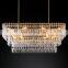 Hengzhi Retro Multi-layer Crystal Rectangular Chandelier Living Room Luxury Hanging Lights for Vastle Villa